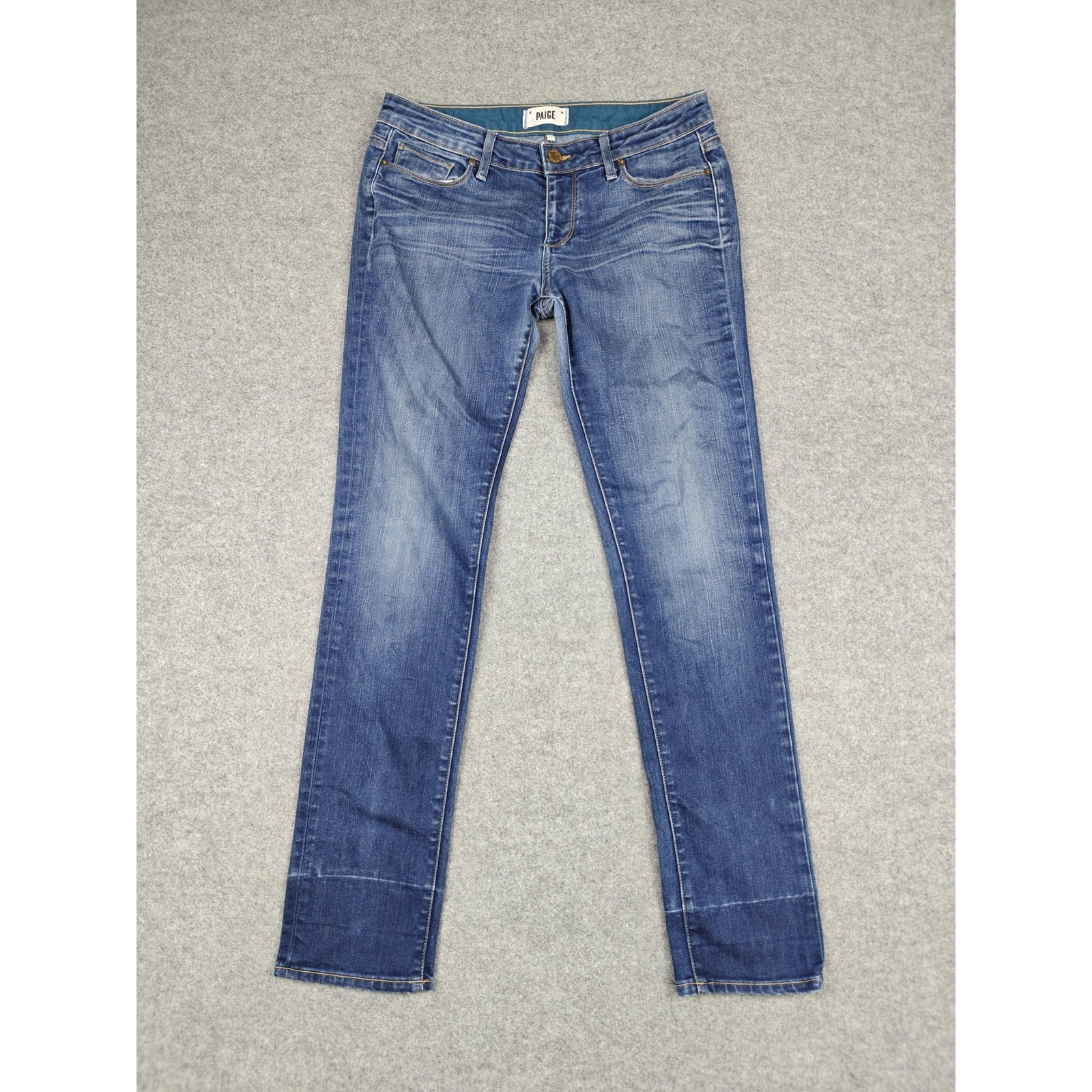 Paige Jimmy Jimmy Skinny Jeans Womens 27 Blue Med Wash Mid Rise Stretch Denim